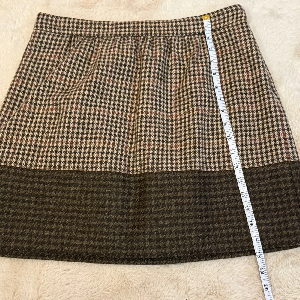 J Crew Color Block Check Mini Skirt